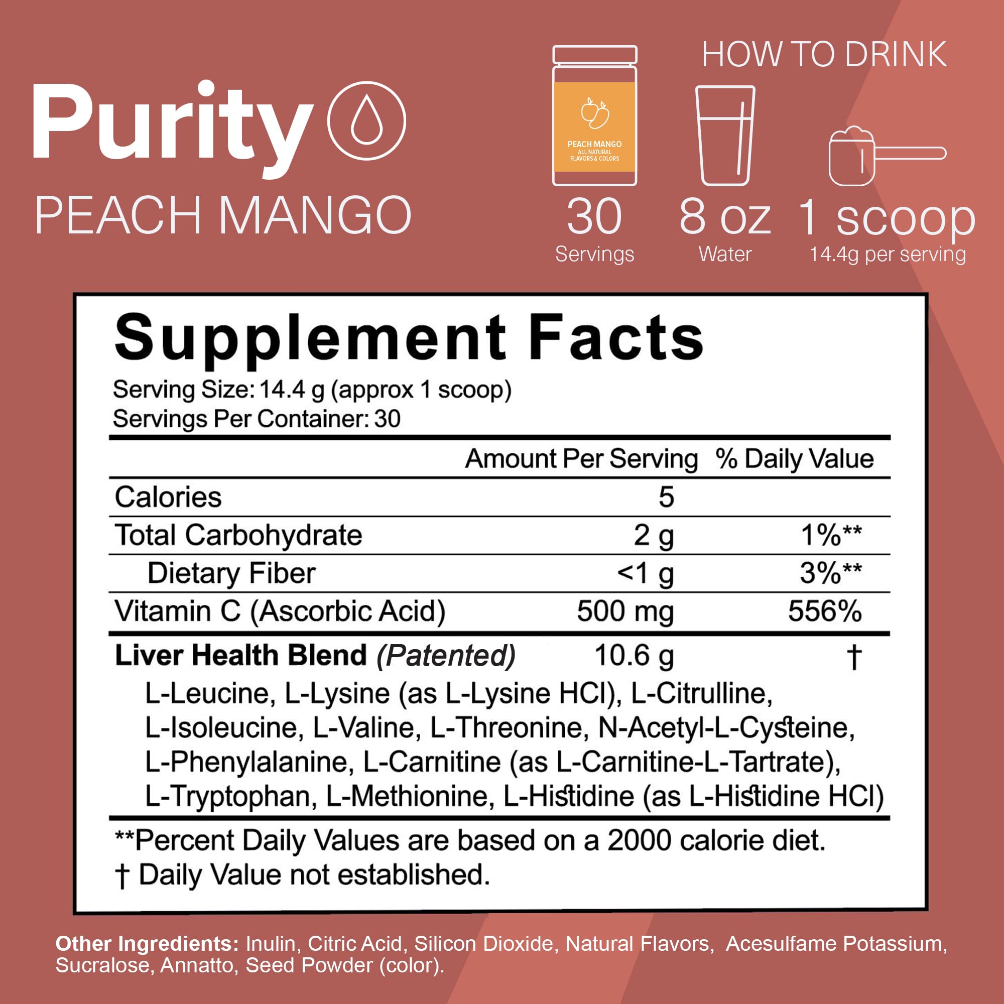 The Amino CO Purity EAA powder scoop illustrating amino acid blend