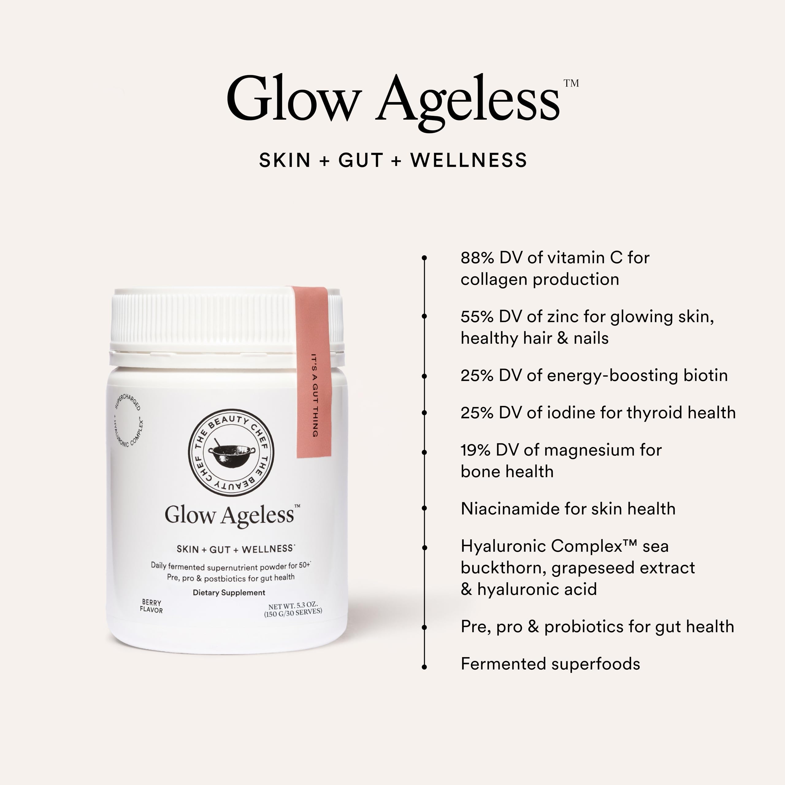The Beauty Chef Glow Ageless 2.0 dissolved in water presents a refreshing daily ritual.