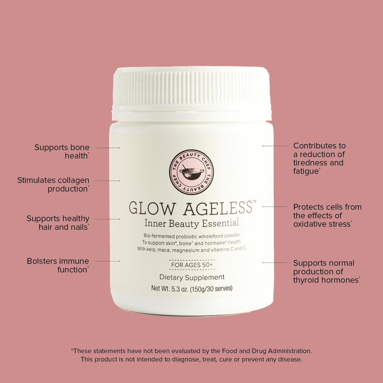 The Beauty Chef Glow Ageless 2.0 scoop shows a precise one-teaspoon serving.