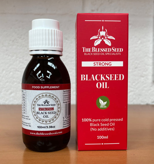 The Blessed Seed slow cold-press process visual highlights purity and potency.
