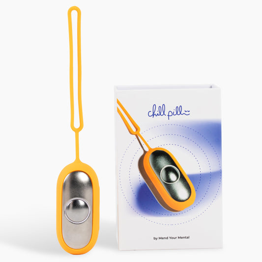 The Chill Pill device in palm, delivering targeted relief for calm, focused states.