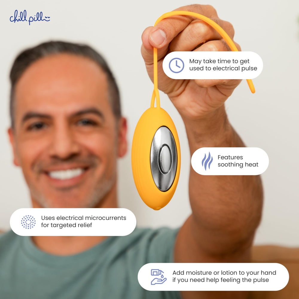 Chill Pill Plus USB recharge keeps it ready for on-the-go relief