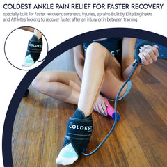 The Coldest ankle ice pack worn on the foot for discreet cold therapy.