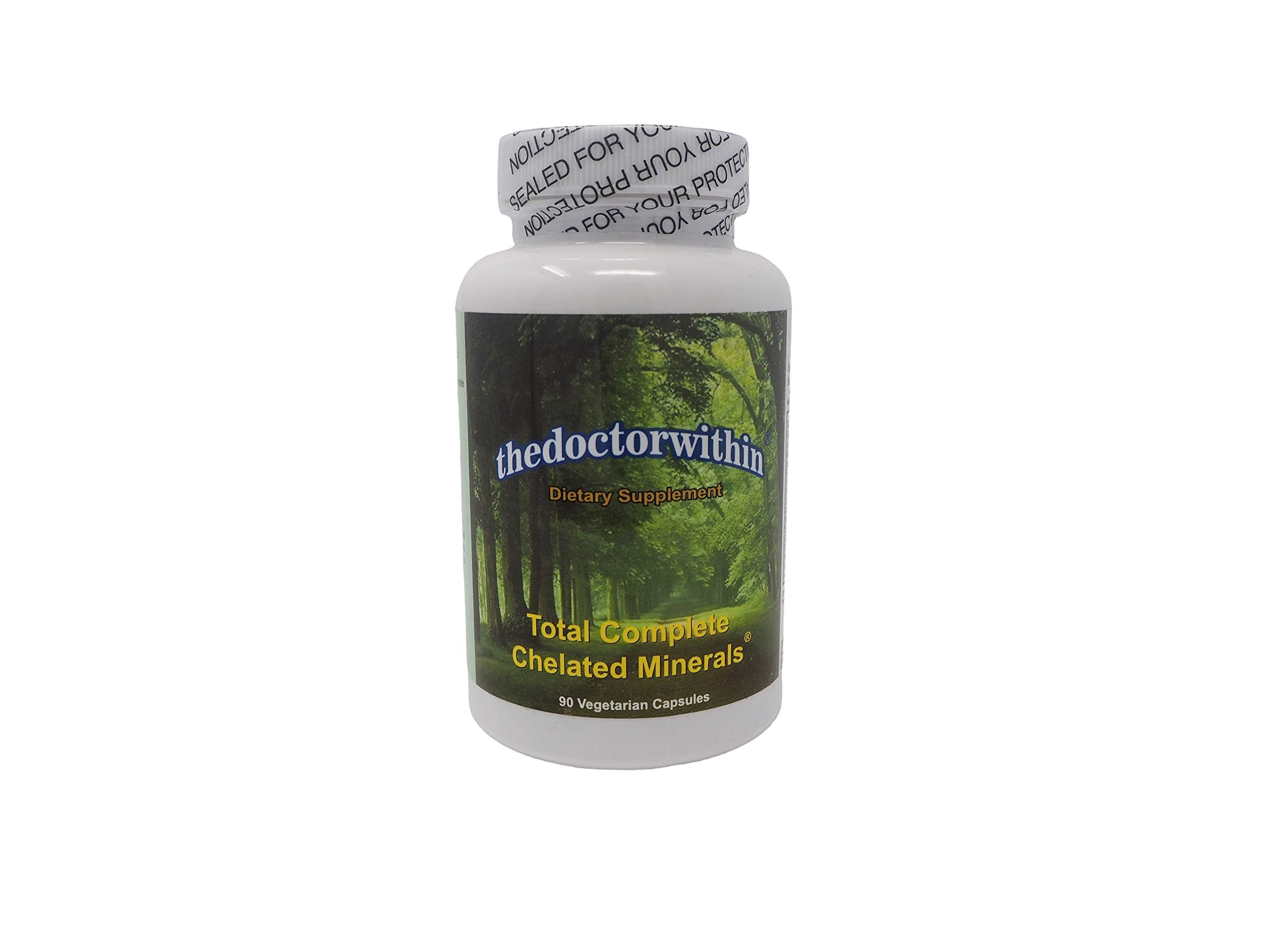 The Doctor Within Total Complete Minerals bottle and capsules for daily plant-based mineral support.