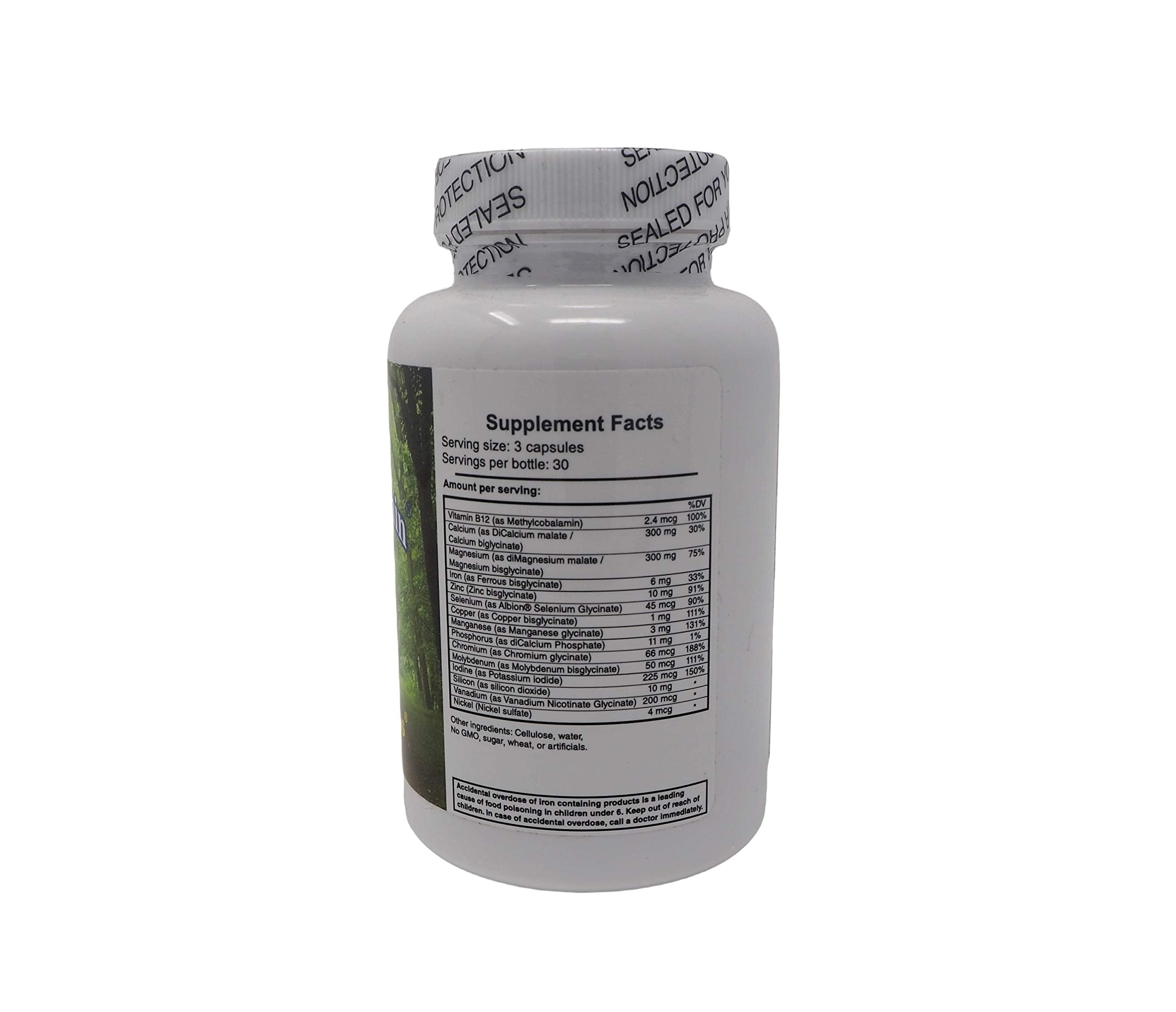 The Doctor Within Total Complete Minerals capsules close-up showing easy-to-swallow design.