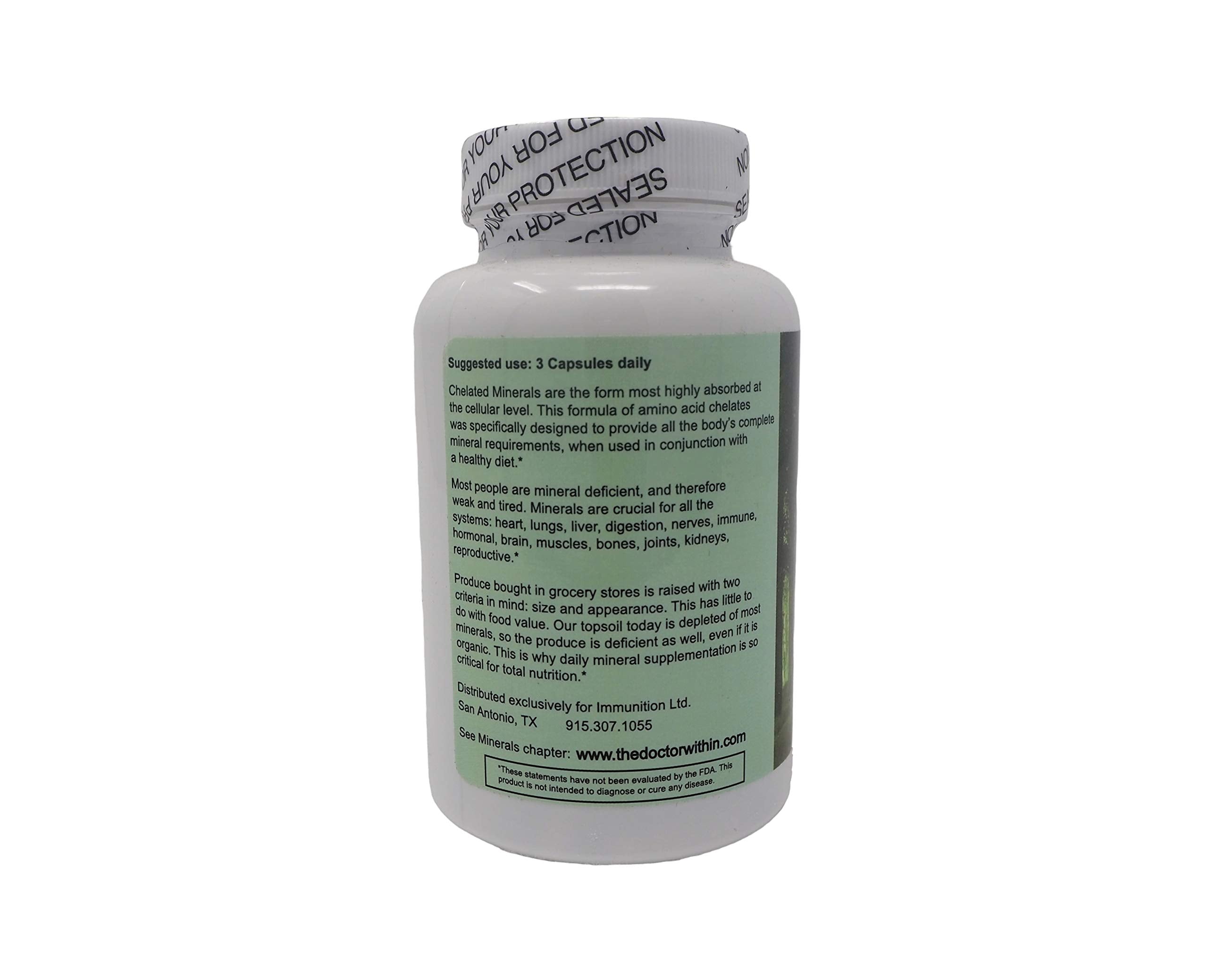 The Doctor Within Total Complete Minerals ingredients label highlighting zinc, magnesium, selenium for skin wellness.