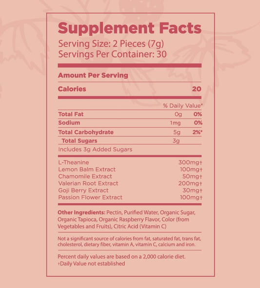 The Elderberry Co. Sleep Well Gummy side view highlights convenient chewable bedtime relief.