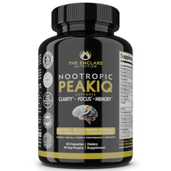 THE ENCLARE NUTRITION INTELLECT brain booster bottle showcases 40 nootropics supporting focus