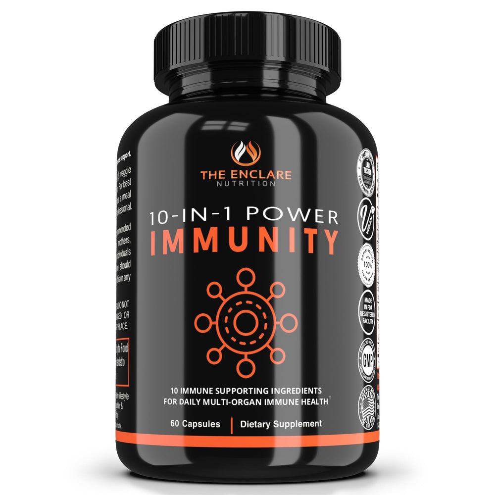 THE ENCLARE NUTRITION 10-in-1 immune bottle front for daily immune support.