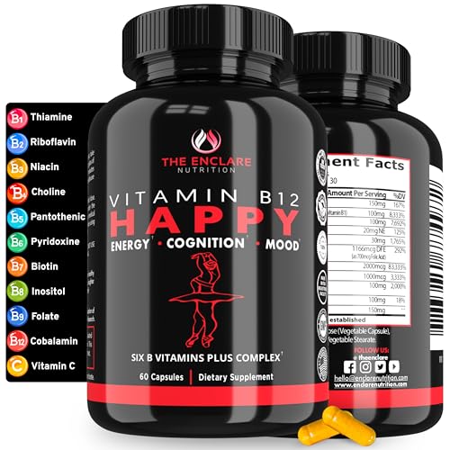 Close-up of THE ENCLARE NUTRITION B12 B-Complex capsules for daily energy