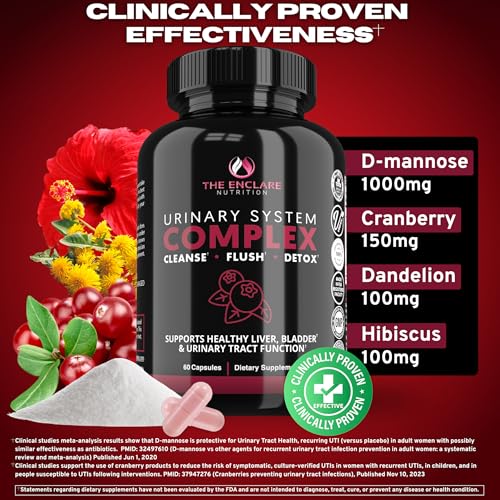 The Enclare D-Mannose Cranberry capsules on display for urinary health support