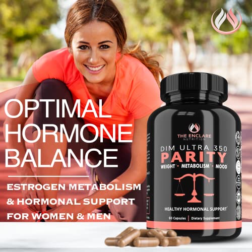 DIM capsules close-up showing vegan formula for hormonal support.