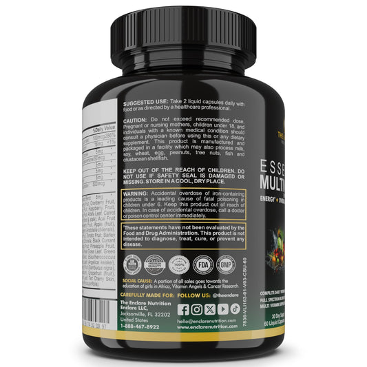 A 42-fruit-and-vegetable blend supports balanced wellness in Enclave Essential Multivitamin.