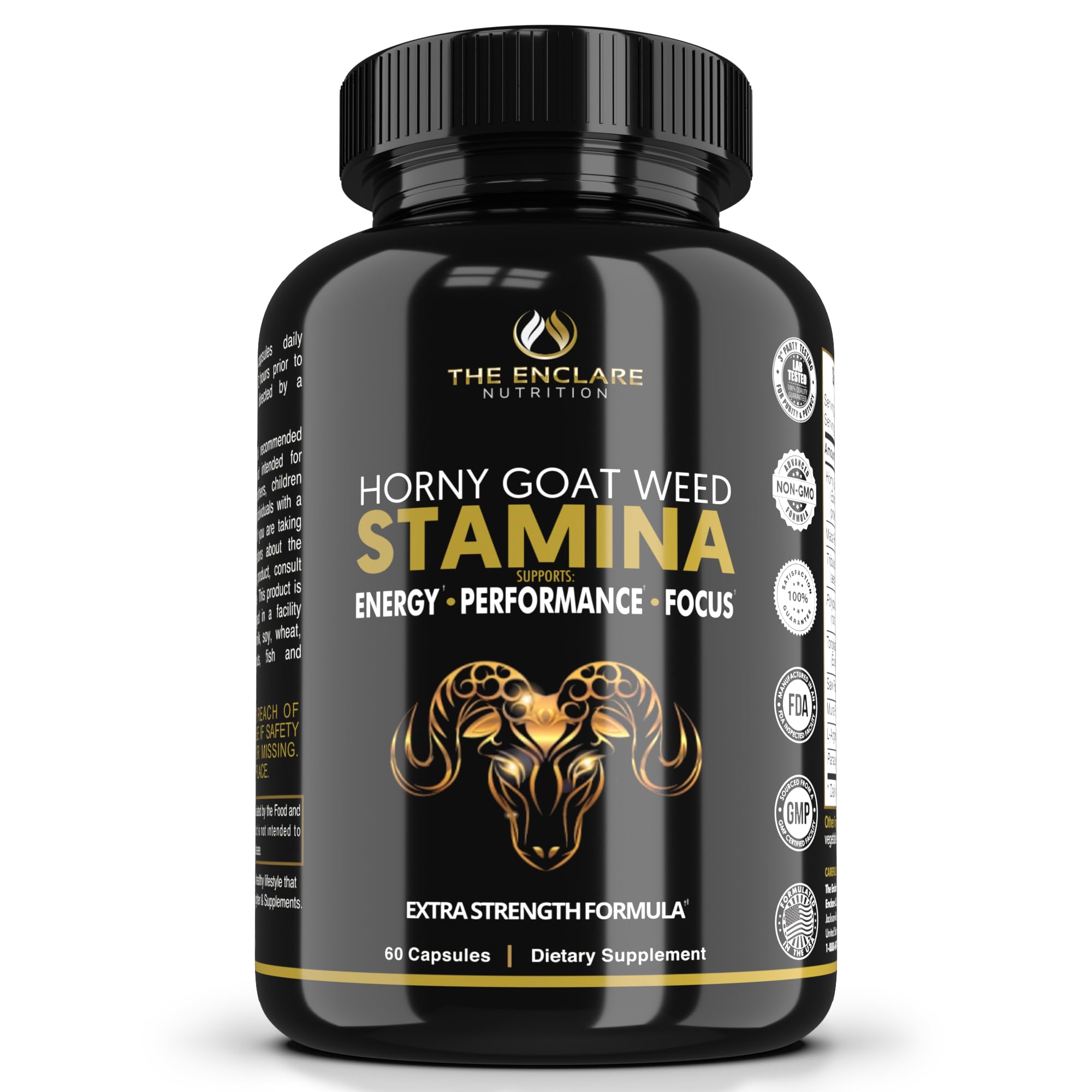 The Enclare Nutrition Horny Goat Weed bottle — supports daily vitality.