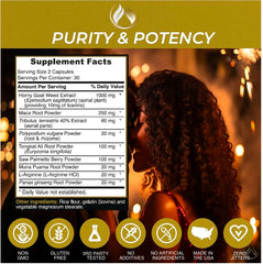 The Enclare Nutrition Horny Goat Weed Tribulus image signals athletic endurance.