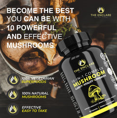 The Enclare Nutrition Mushroom blend jars — convenient daily immune routine.