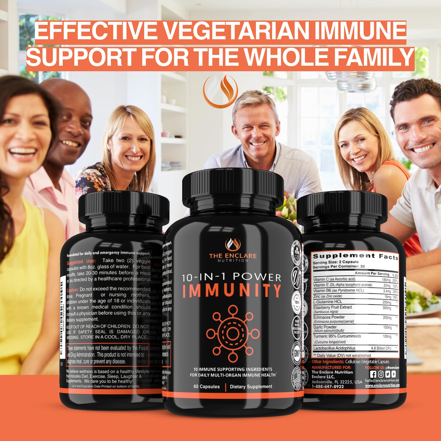 THE ENCLARE NUTRITION probiotic lactobacillus capsule image signals gut-friendly support.