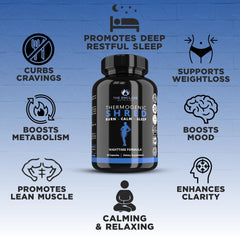 The Enclare Nutrition Thermogenic Shred label close-up signals quality and safety.
