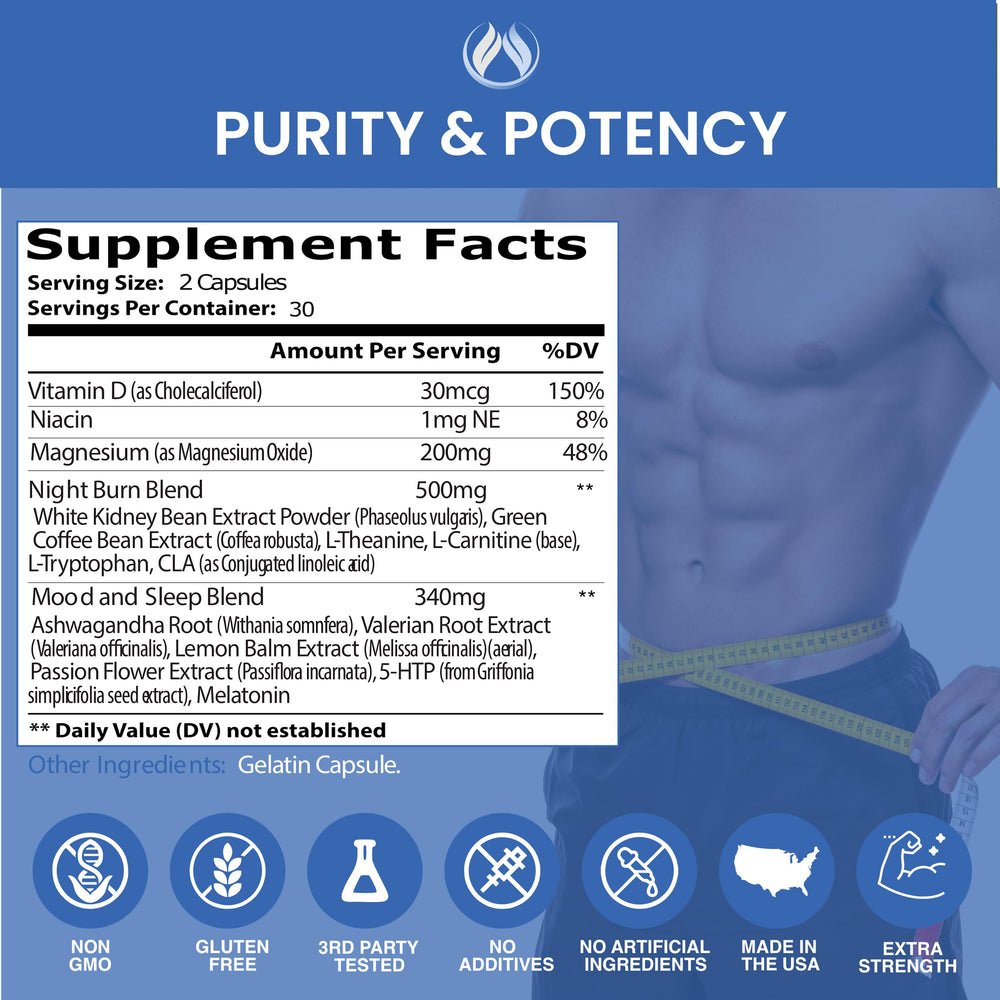 The Enclare Nutrition Thermogenic Shred nightly-use scene suggests restful sleep and energy.