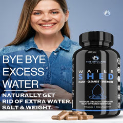 Watershed capsules closeup for convenient daily use and bloating relief