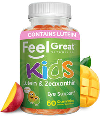 The Feel Great Vitamin Company kids eyes gummies bottle offers a tasty, easy daily chew.