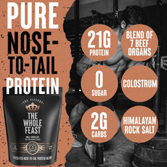 The Fittest Ever Whole Feast beef protein scoop enables precise, consistent dosing
