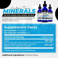 Close-up of The Food Movement Black Earth Silver dropper for precise daily dosing.