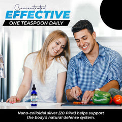 Lifestyle scene with The Food Movement Black Earth Silver for daily immune support.