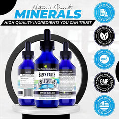 Graphic of 70+ minerals with Humic and Fulvic acids in Black Earth Silver mineral map.