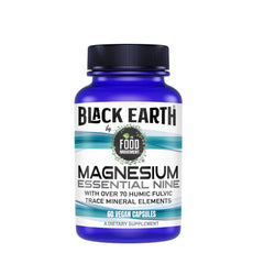 The Food Movement Co. Black Earth Magnesium Essential Nine bottle front view, supporting relaxation