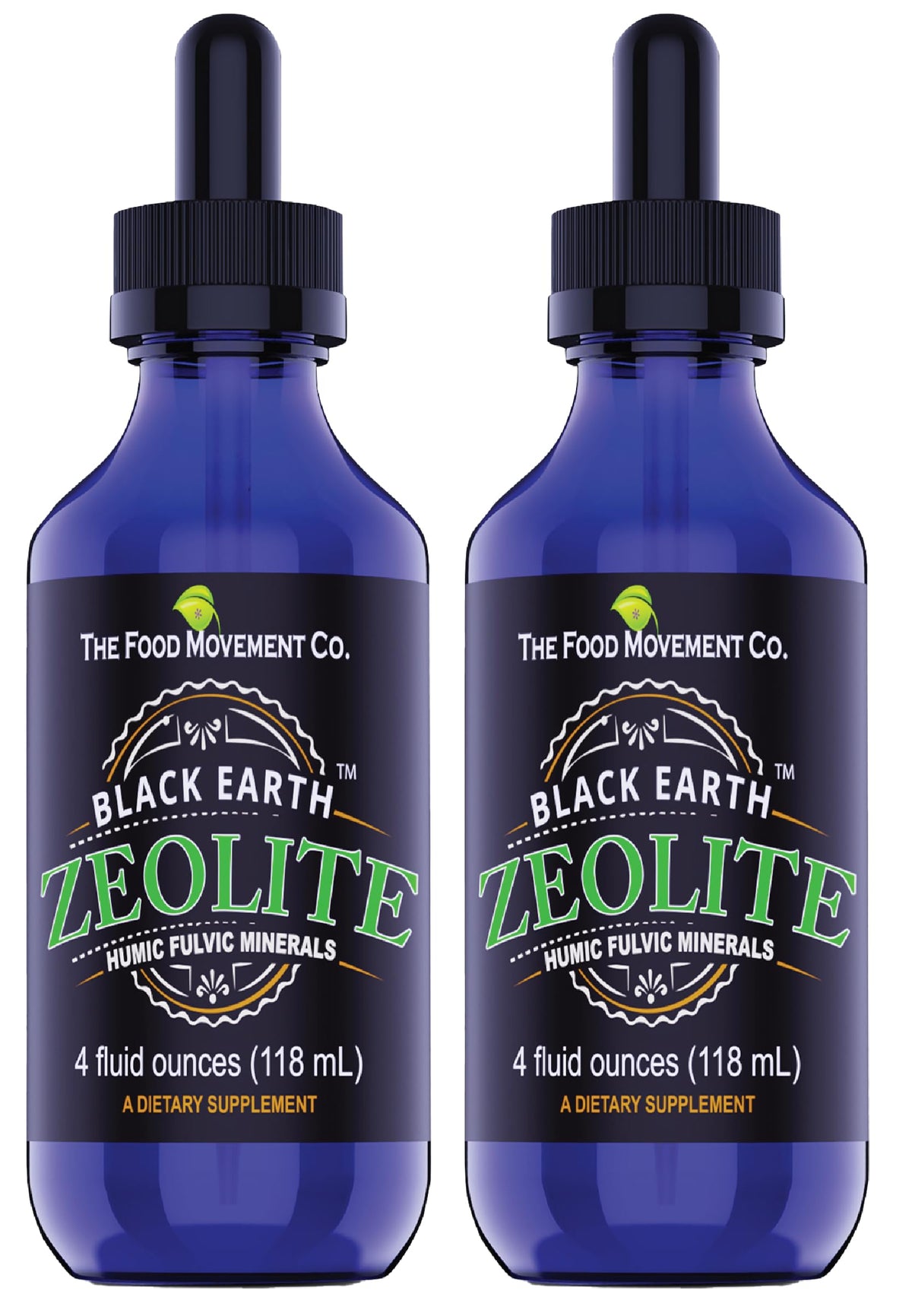 The Food Movement Co Black Earth Zeolite bottle pour supports daily wellness.