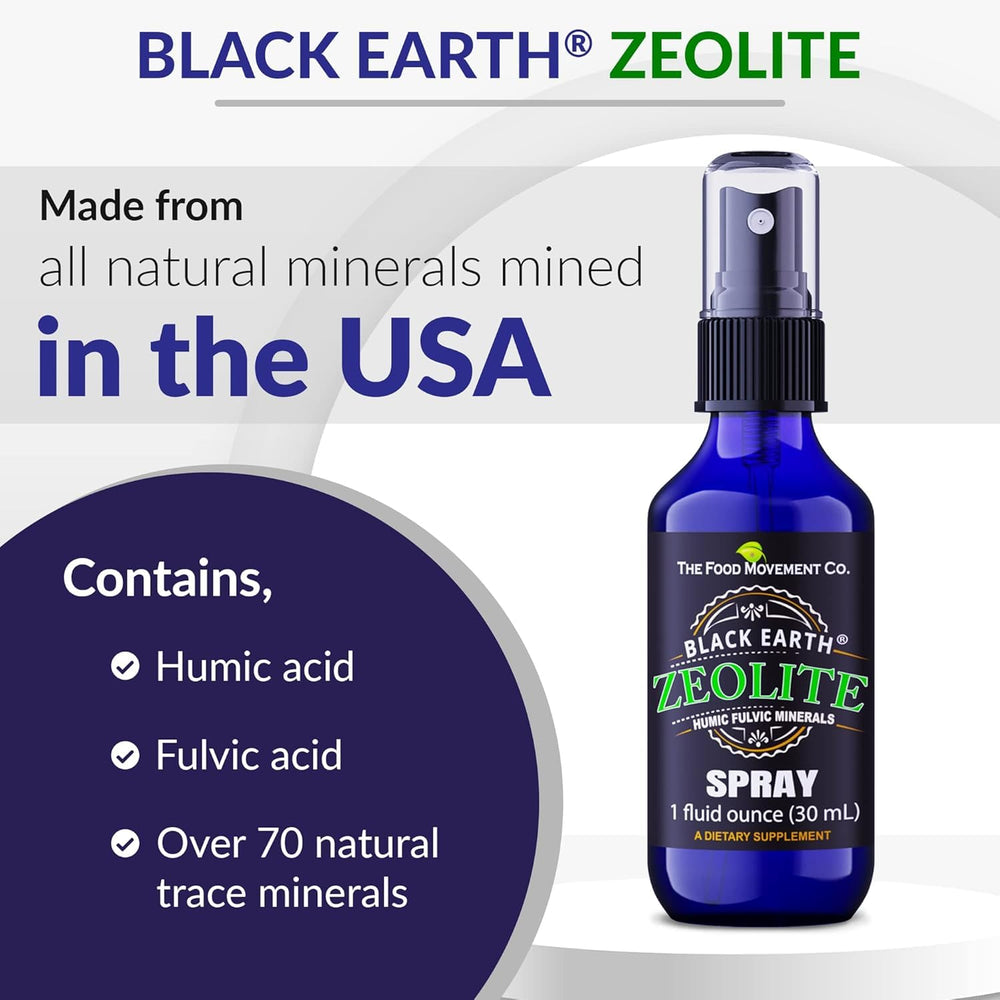 The Food Movement Co Nano zeolite clinoptilolite in a convenient spray form.