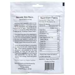 The Food Movement Co Red Maca powder pack from high-altitude Peru.