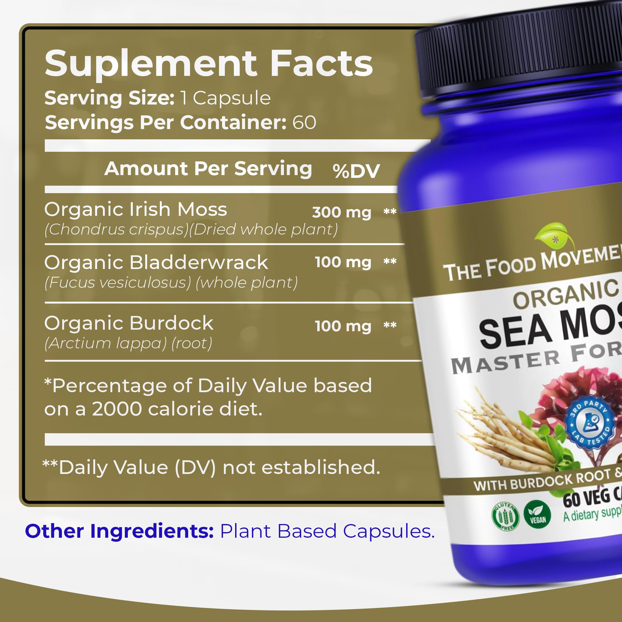Woman taking a Sea Moss Master capsule for daily wellness.