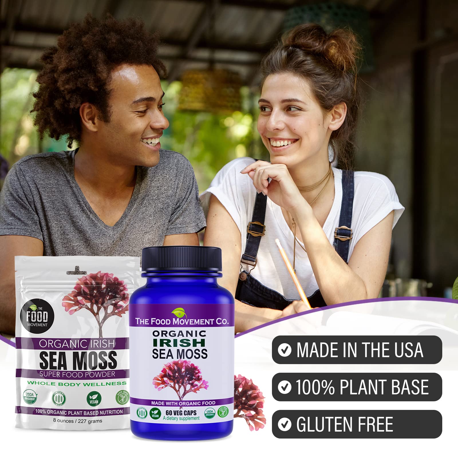 The Food Movement Co Sea Moss Powder in smoothie detox friendly and nutrient dense