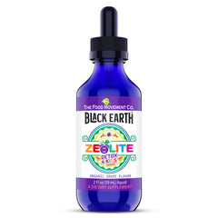 The Food Movement Co Zeolite Detox for Kids bottle pour supports gentle dosing.