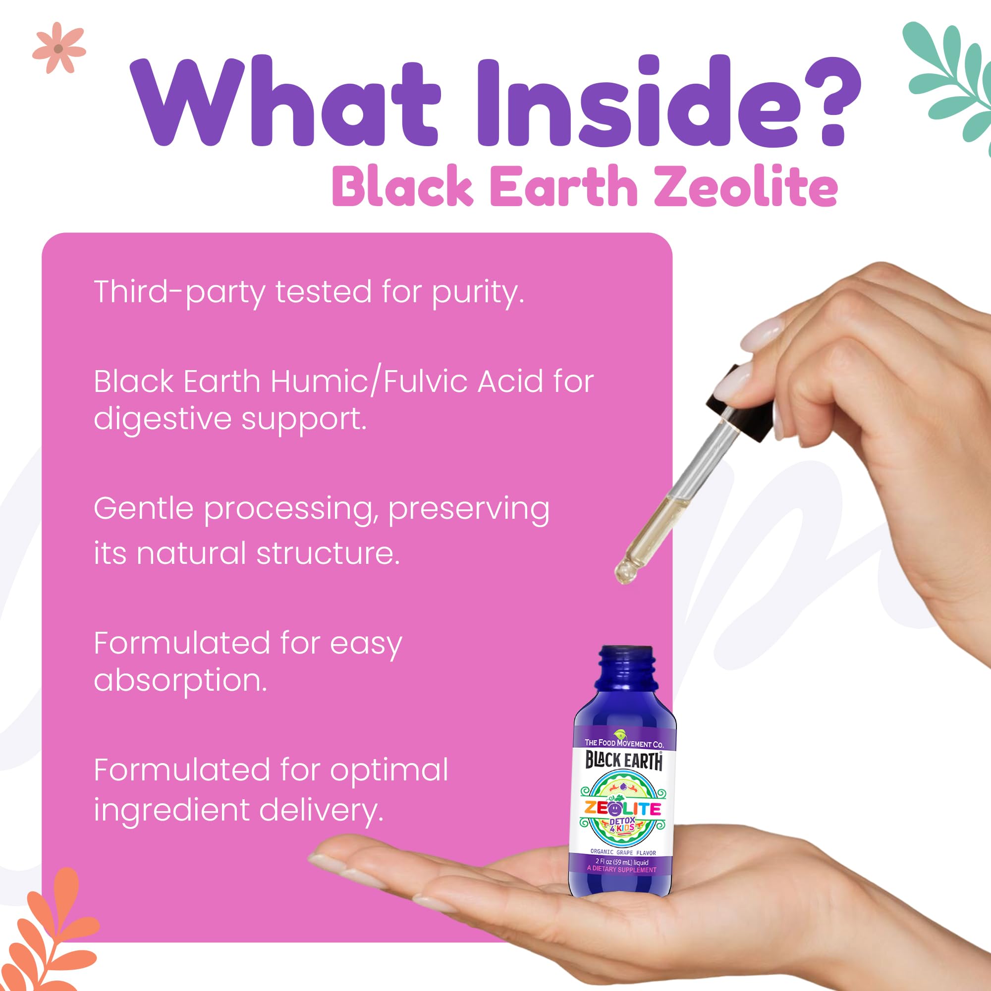 The Food Movement Co Zeolite Detox for Kids organic grape flavor tastes kid-friendly.