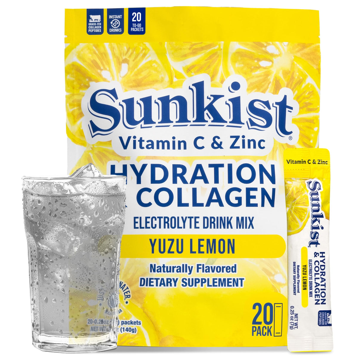 The Frozen Bean Sunkist hydration stick-pack for on-the-go refreshment.