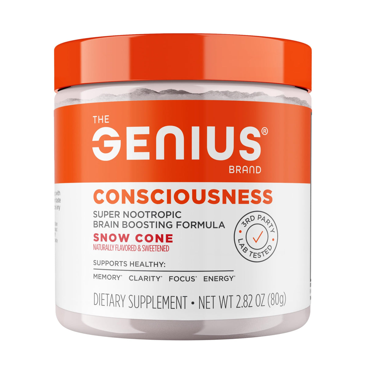 The Genius Brand Genius Consciousness bottle front, for daily focus support.