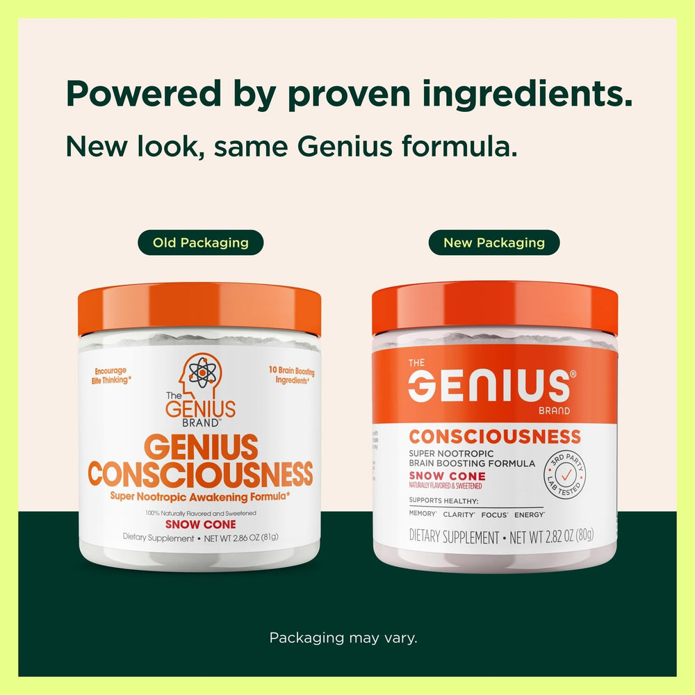 The Genius Consciousness bottle pour showing easy dosing for sustained concentration.