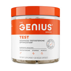 The Genius Brand Genius Test bottle pour enables easy daily dosing for vitality.