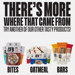 The GFB facility seal confirms gluten-free production and dedicated gluten-free care.