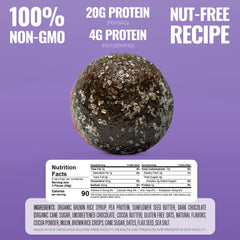 Close-up of soft, chewy chocolate brownie texture in The GFB bites.