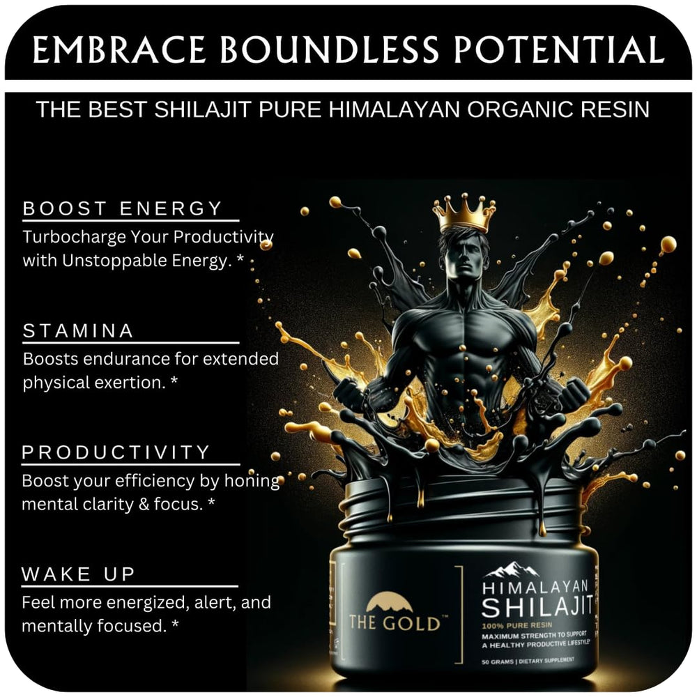 THE GOLD Shilajit Resin origin from high-altitude Himalayas signaling premium quality