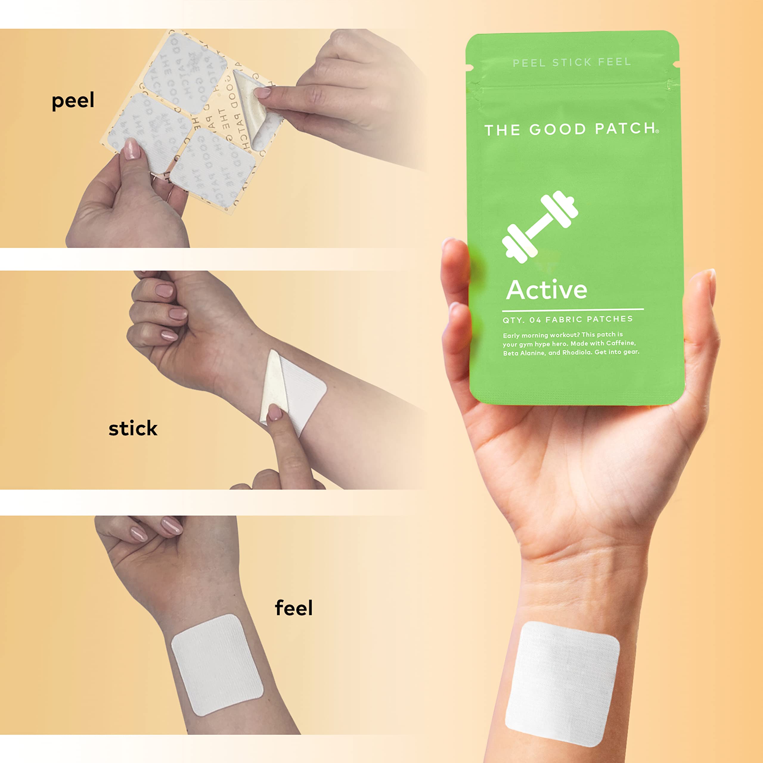 The Good Patch Active Patch wrist worn for discreet use through daily routines