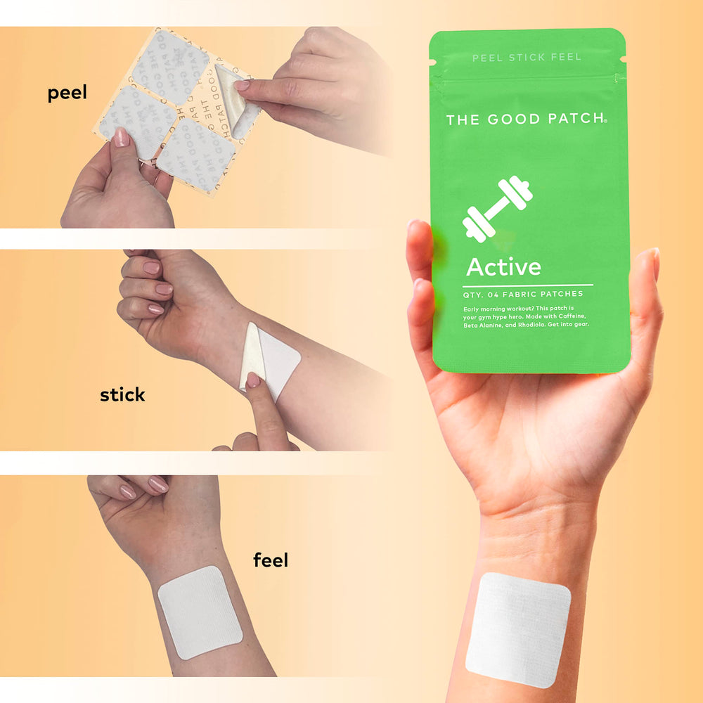 The Good Patch Active Patch wrist worn for discreet use through daily routines