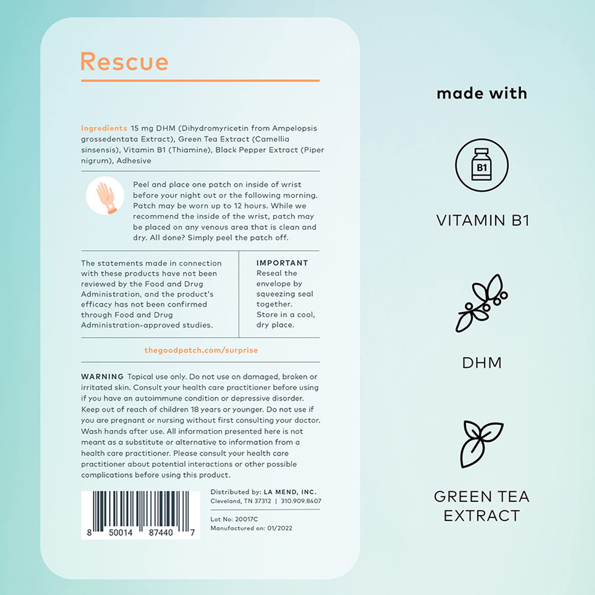 The Good Patch Cycle patch eases temporary discomfort with black cohosh and menthol.