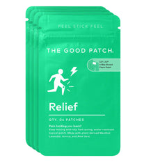 The Good Patch muscle pain relief patches pack ready for on-the-go relief.