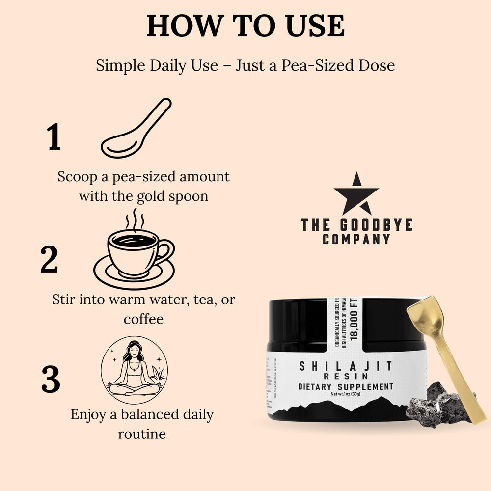 Dissolving Shilajit resin in warm beverage for convenient use