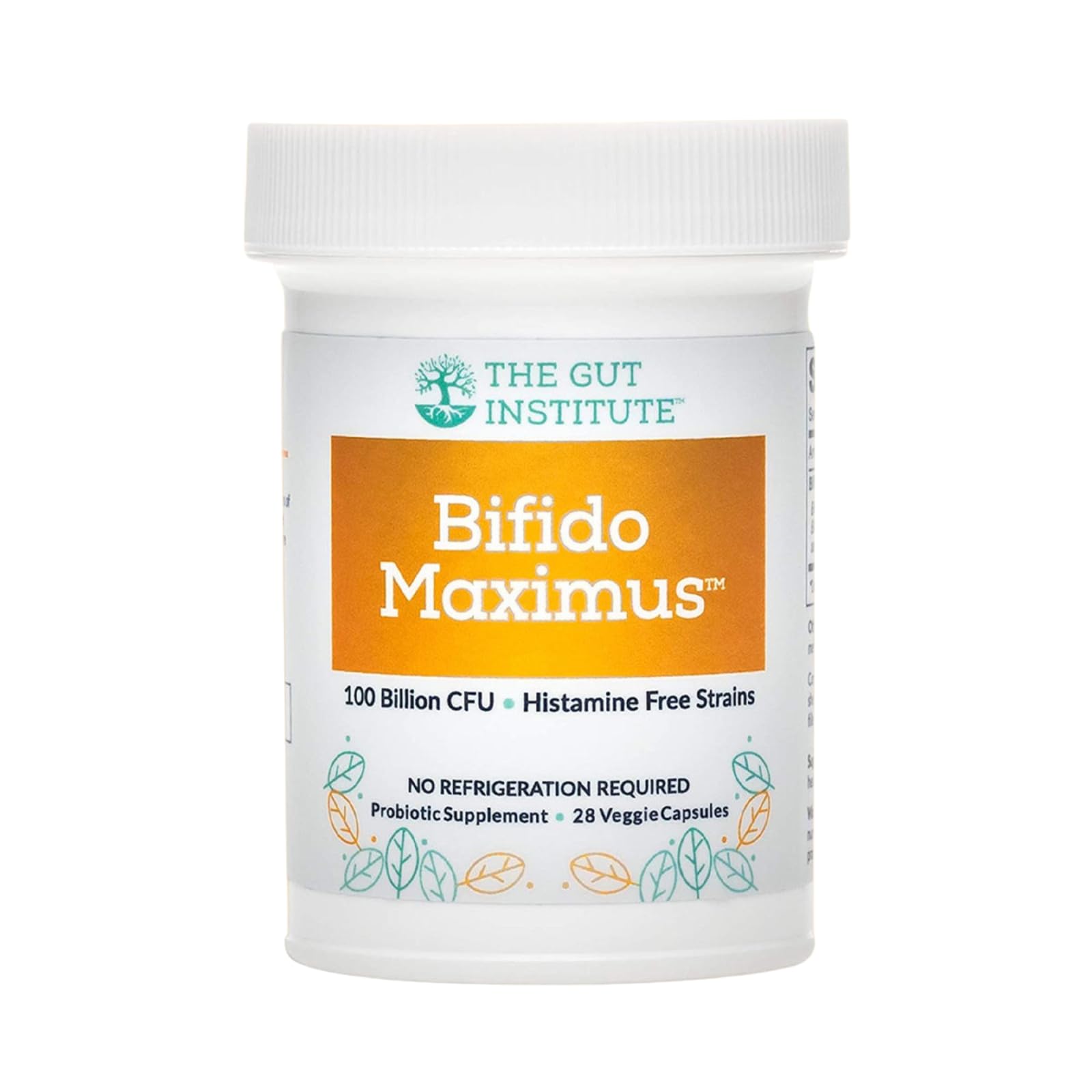 The Gut Institute Bifido Maximus bottle front showing premium probiotic blend for gut support